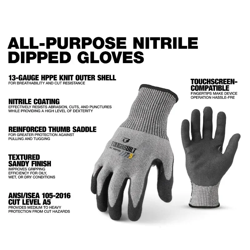 Sarung Tangan Kerja ToughBuilt - Nitrile Mechanic Glove ulasan dan harga